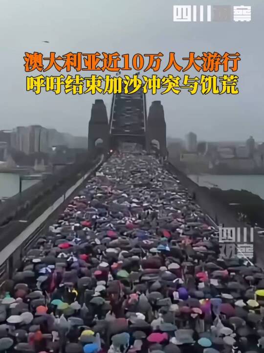 8月3日，澳大利亚多地举行大规模游行活动，呼吁尽快结束巴勒斯坦加沙地带正在发生的冲突与饥荒-华闻时空