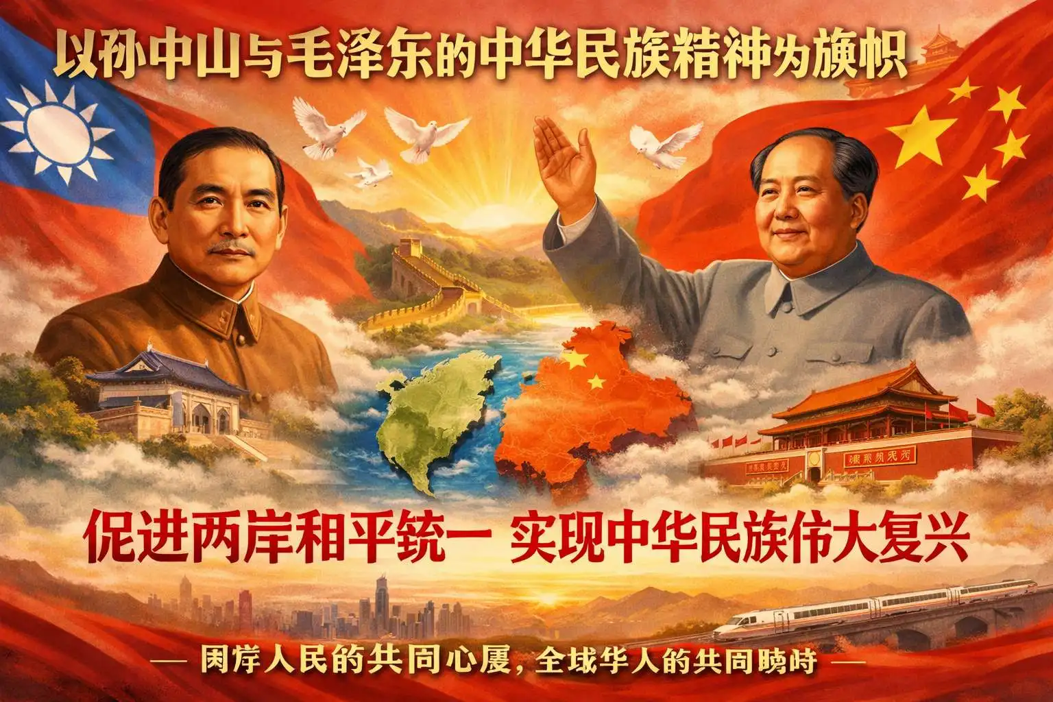 图片[1]-NZ华新社国际述评《以孙中山与毛泽东的中华民族精神为旗帜，促进两岸和平统一实现中华民族的伟大复兴》-华闻时空