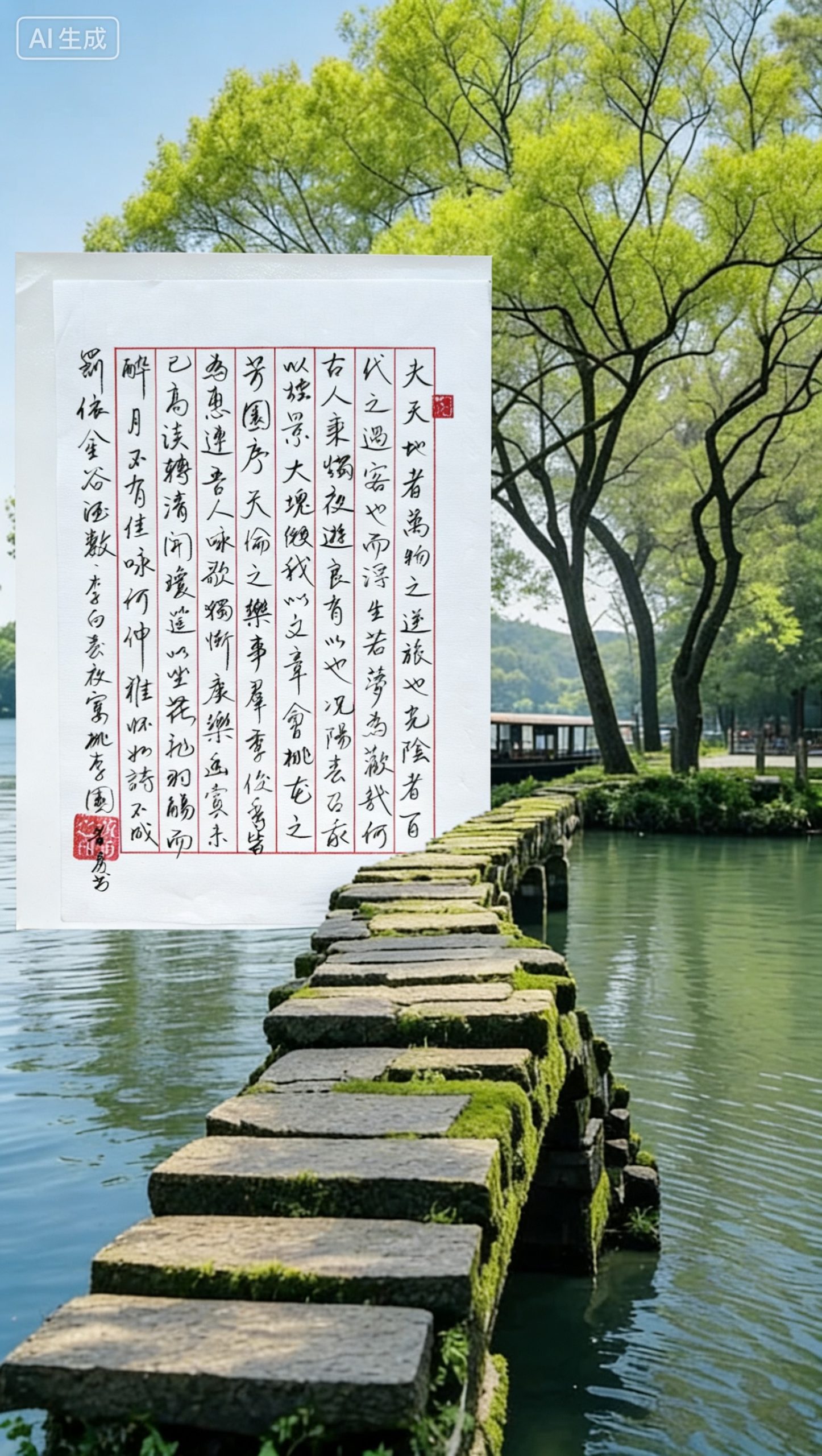 自然风景与硬笔书法艺术的完美融合-华闻时空