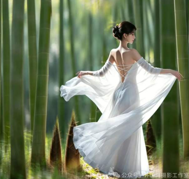 竹影清辉,白衣如诗-华闻时空