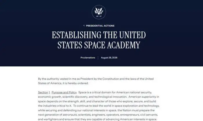 图片[1]-特朗普签署行政令 启动筹建“美国太空学院”-华闻时空