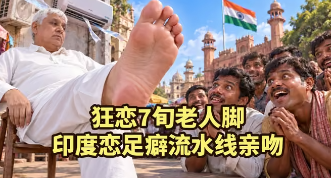AI都不敢这么拍，印度恋足流水线：74岁神棍坐空调房，信徒排队亲吻双脚-华闻时空