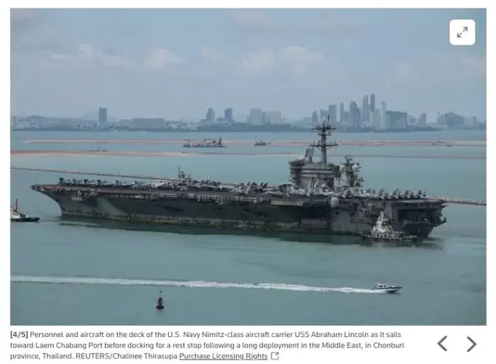 图片[2]-“林肯”号航母驶离泰国，官兵5天消费1亿泰铢，除了2名水兵在芭堤雅酒后斗殴外，没发生逮捕案件-华闻时空